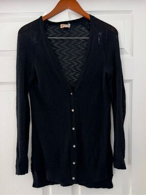 Mudd Black V-Neck Button Front Cardigan